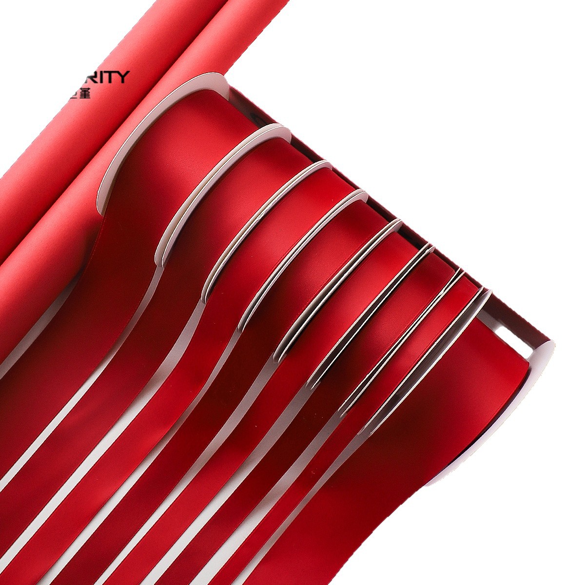 Serie de siete colores de cordier rojo ligero de alta calidad ramo de flores de cinta de color sólido cinta de regalo embalaje florista decoración