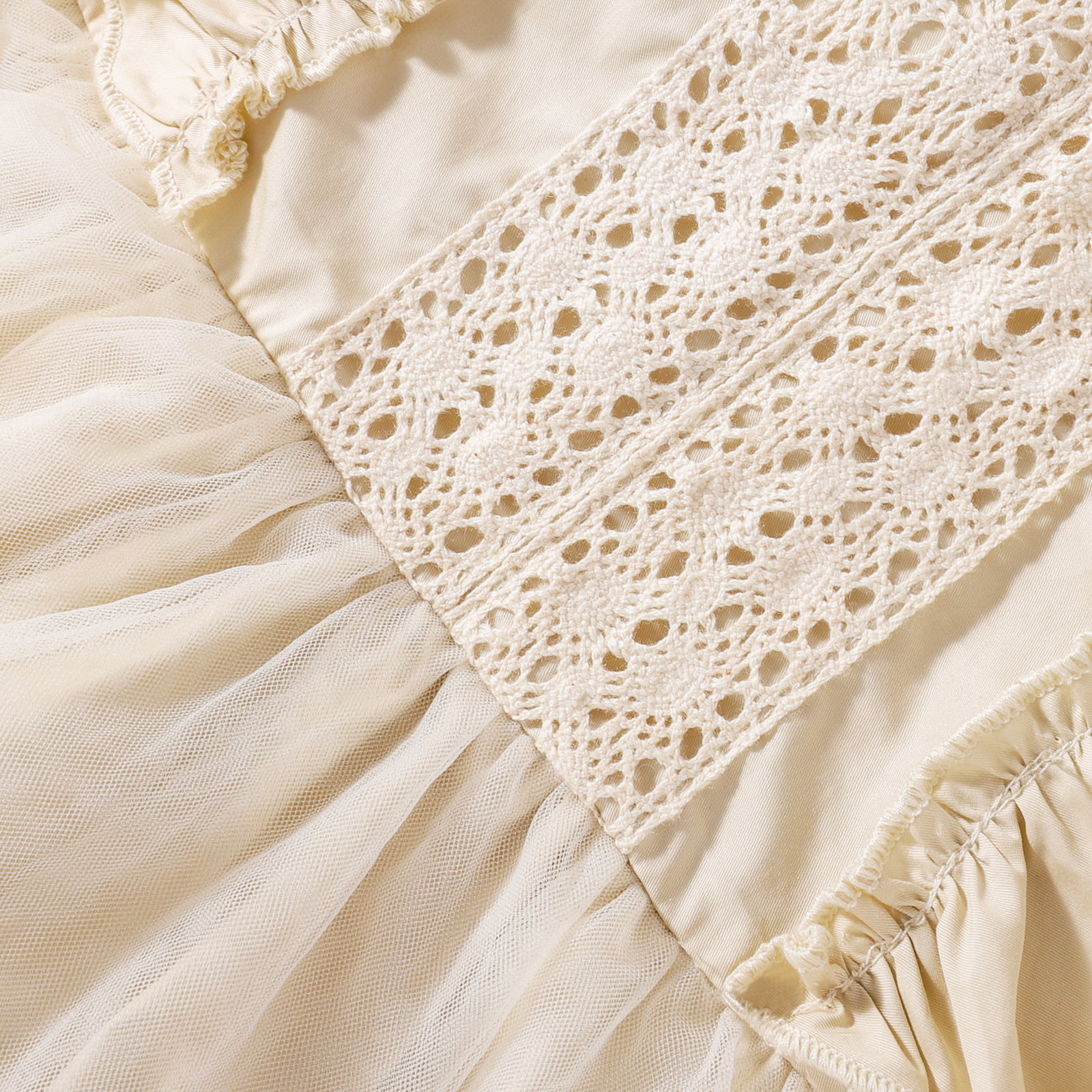 2023 verano infantil 1-3 años de edad bebé niña encaje volando manga malla princesa vestido transfronterizo vestido de comercio exterior