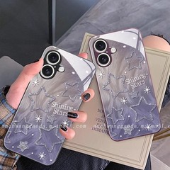 紫色の羽糸星はアップルiPhone16携帯ケースのめい16かわいいアニメの転倒防止保護カバーを適用している