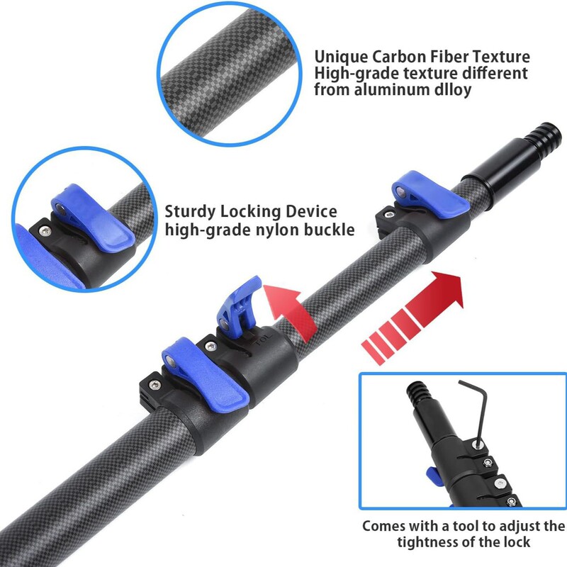Carbon Fiber Telescopic Cleaning Rod, Ultra-Long Adjustable Retrieval Rod, High-Altitude Cleaning Telescopic Rod Tool, Brush Rod, Cross-Border