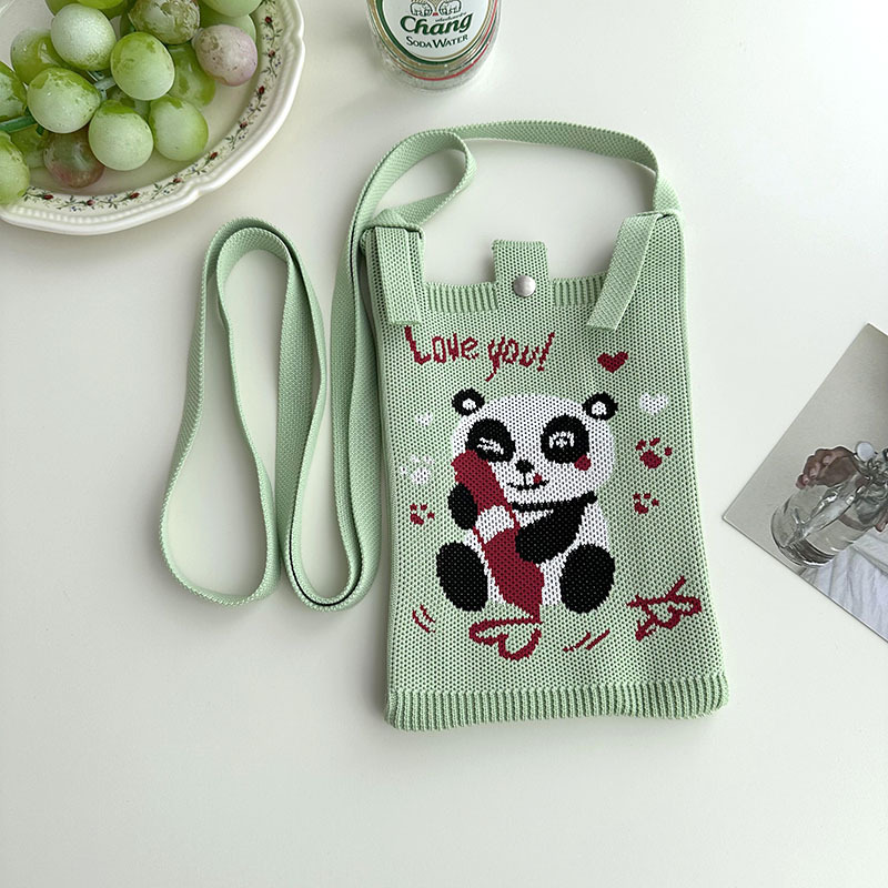 Nuevo diseño de nicho, mini bolso de teléfono móvil de punto de dibujos animados lindo, todo fósforo, pequeño bolso cuadrado de mensajero de viajero portátil pequeño