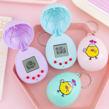 跨境电子宠物机虚拟养宠迷你掌上电子翻盖蛋游戏机钥匙扣挂饰批发