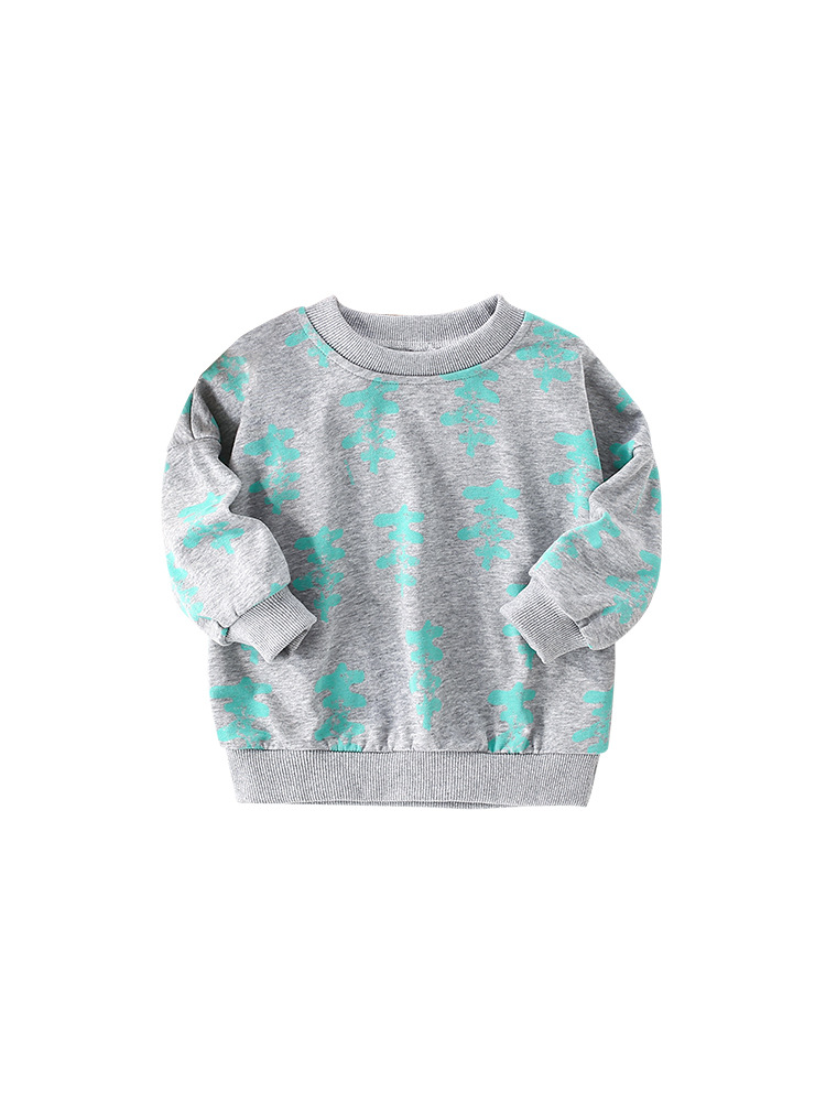 Malwee chaqueta de niño otoño y invierno nuevo estilo europeo y americano camiseta de cuello redondo para niños de manga larga impresa casual chaqueta de niños