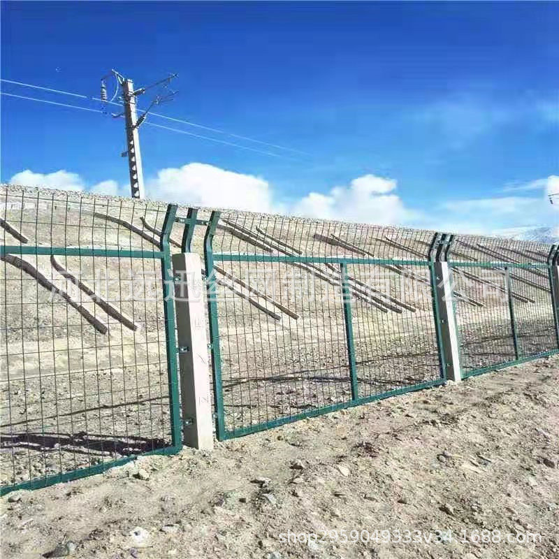 铁路护栏网 高铁防护栏栅扁铁框网 铁轨沿线框架防护网道路隔离栅