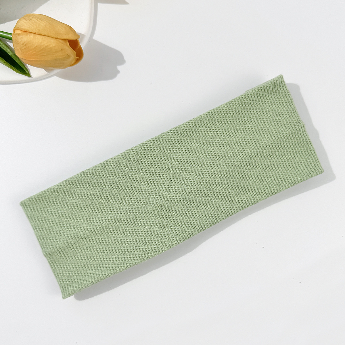 Nueva banda de pelo de punto de color sólido para hombres y mujeres yoga deportes sudor absorbente diadema internet celebridad mismo estilo hilo de algodón lavado de cara banda de pelo