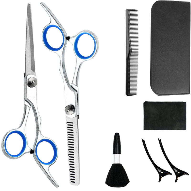 Directo de fábrica tijeras de peluquero conjunto de tijeras de peluquería dientes planos tijeras profesionales flequillo herramienta de adelgazamiento estilista tijeras de peluquero