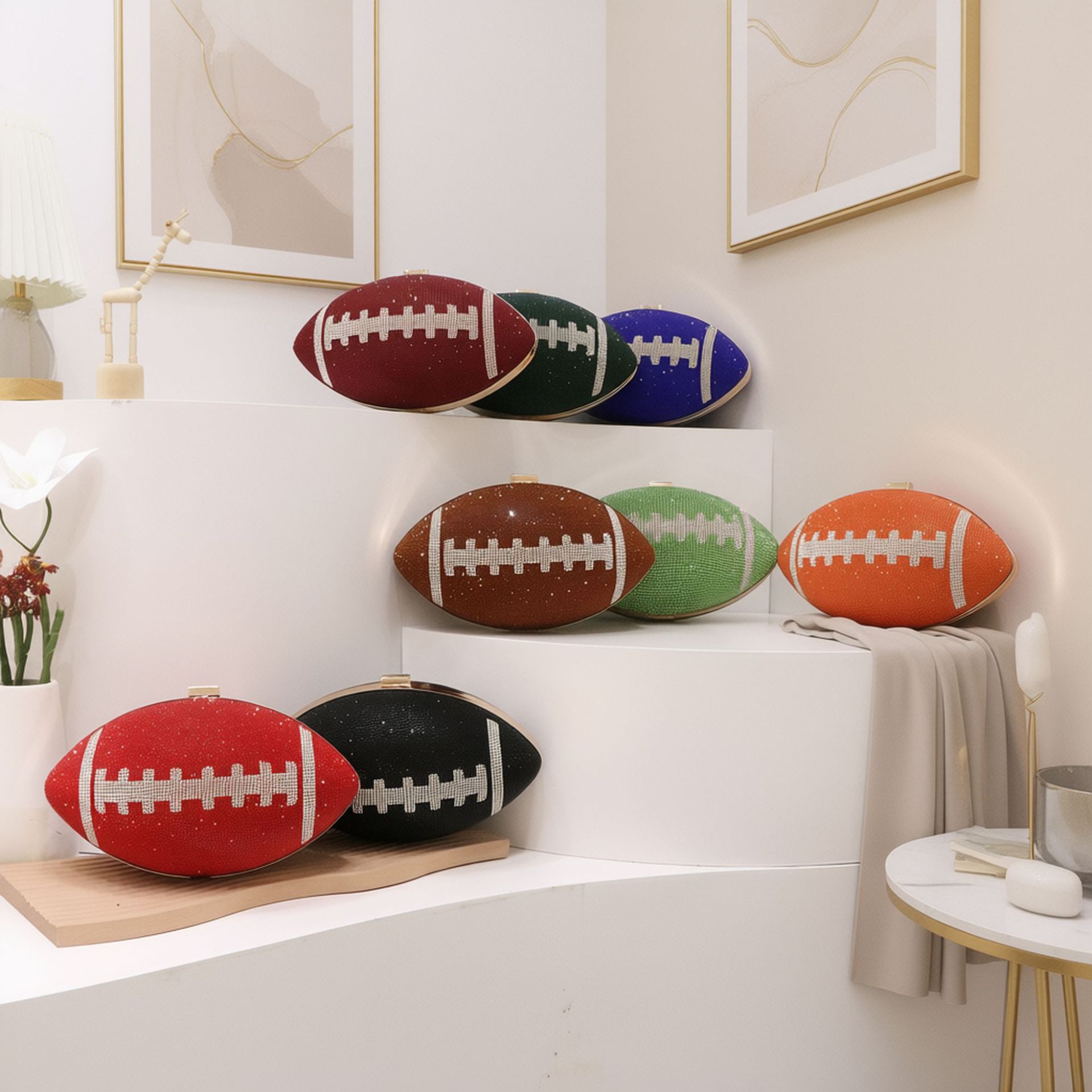 Bolsas de cena europeas y estadounidenses transfronterizas Rugby Premium Diamond Lady Handbags Fashion Party Wedding Bag