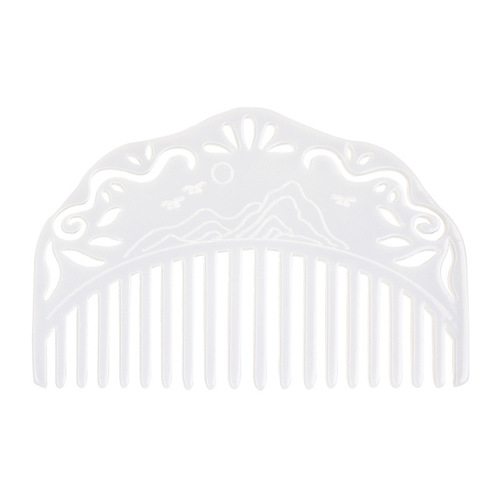 Imitation jade white hair comb, ancient style comb, Hanfu headdress acetate resin comb, cute ancient costume hairpin