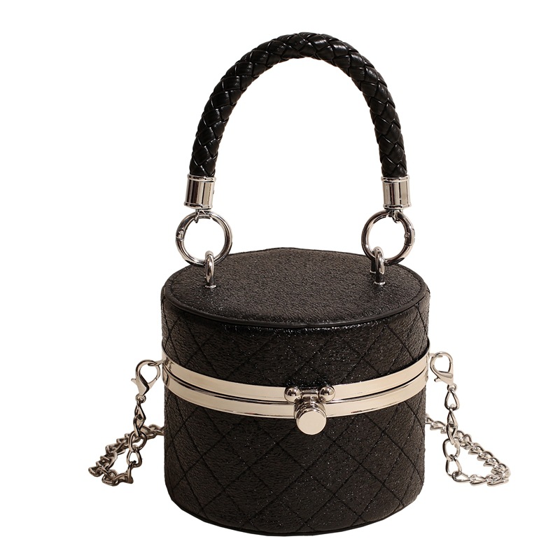 Bolso de cubo de textura de alta calidad 2025 nuevo bolso de cadena pequeño bolso de hombro fragante bolso de mensajero de hilo bordado de diamantes mujer