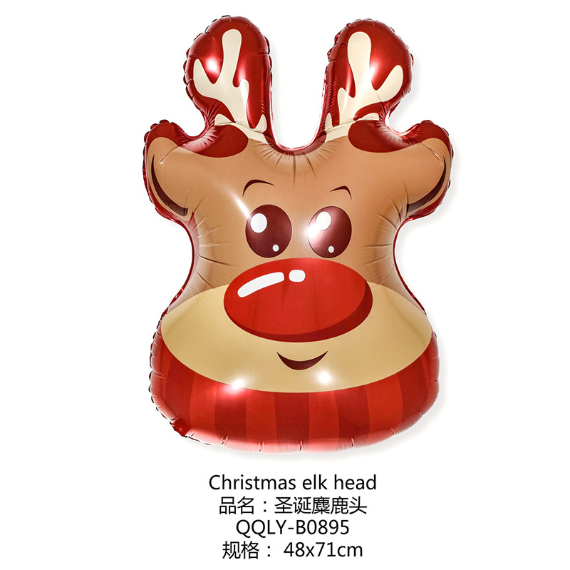 Navidad decoración de dibujos animados globo de aluminio centro comercial tienda fiesta decoración suministros Santa Claus globo