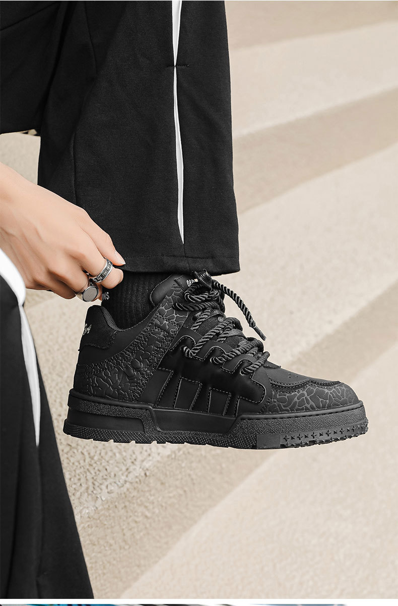 6109 male 6110 female plum blossom board 36-44 niche couple style high street American black samurai bread shoes_voghion.com