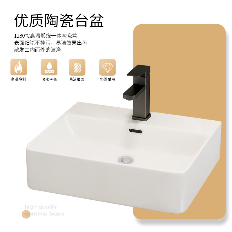 Mini lavabo ultra estrecho Apartamento pequeño Mueble de baño de madera maciza Combinación de mesa de lavado de pared Lavabo de baño de piscina