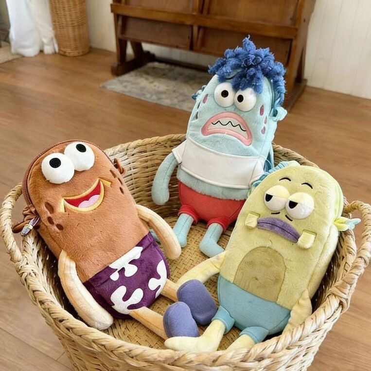 Cartoon Spongebob Squarepants Bikini Bottom Residents Crossbody Bag Squidward Doll Gift Coin Purse Spring Outing Small Backpack