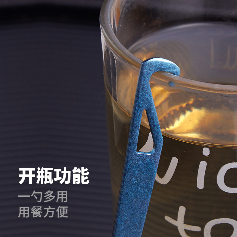 Cuchara de titanio puro al aire libre hogar mate tenedor cuchara picnic camping vajilla portátil tipo gancho puede abrir botella de entrega de una sola pieza