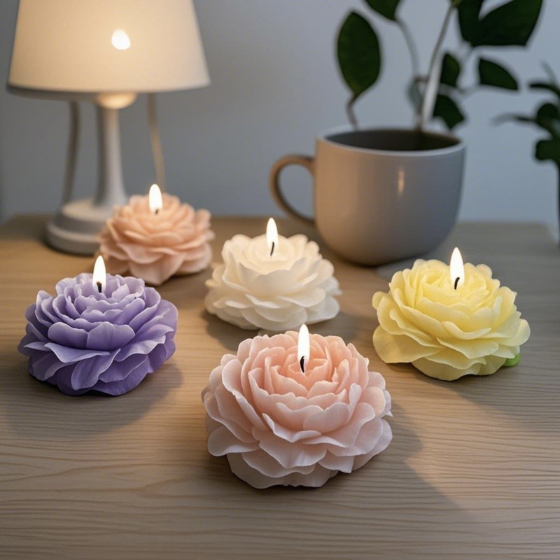 牡丹の花の形のお土産キャンドル手作りロマンチックな香りのギフト装飾装飾品花の香りのキャンドル卸売|undefined