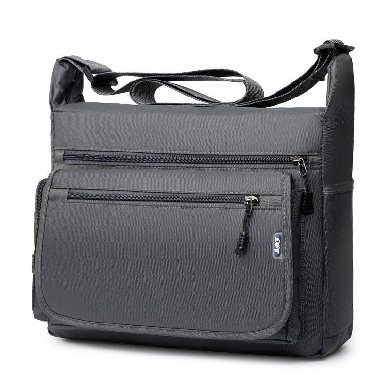 Men's bag new large capacity shoulder bag simple fashion casual retro multi-layer Oxford cloth business commuter messenger bag