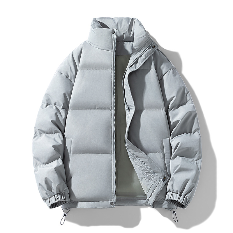 Hombre de algodón chaqueta de algodón hombre 2024 invierno grueso calentamiento juvenil casual chaqueta de algodón sólido fábrica de chaqueta al por mayor