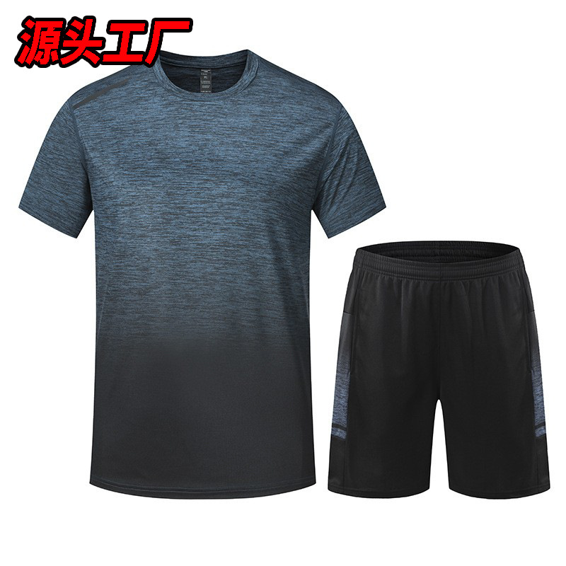 Set de ropa deportiva de mangas cortas de verano secado rápido transpirable camiseta de entrenamiento de baloncesto corto ropa de gimnasio hombre