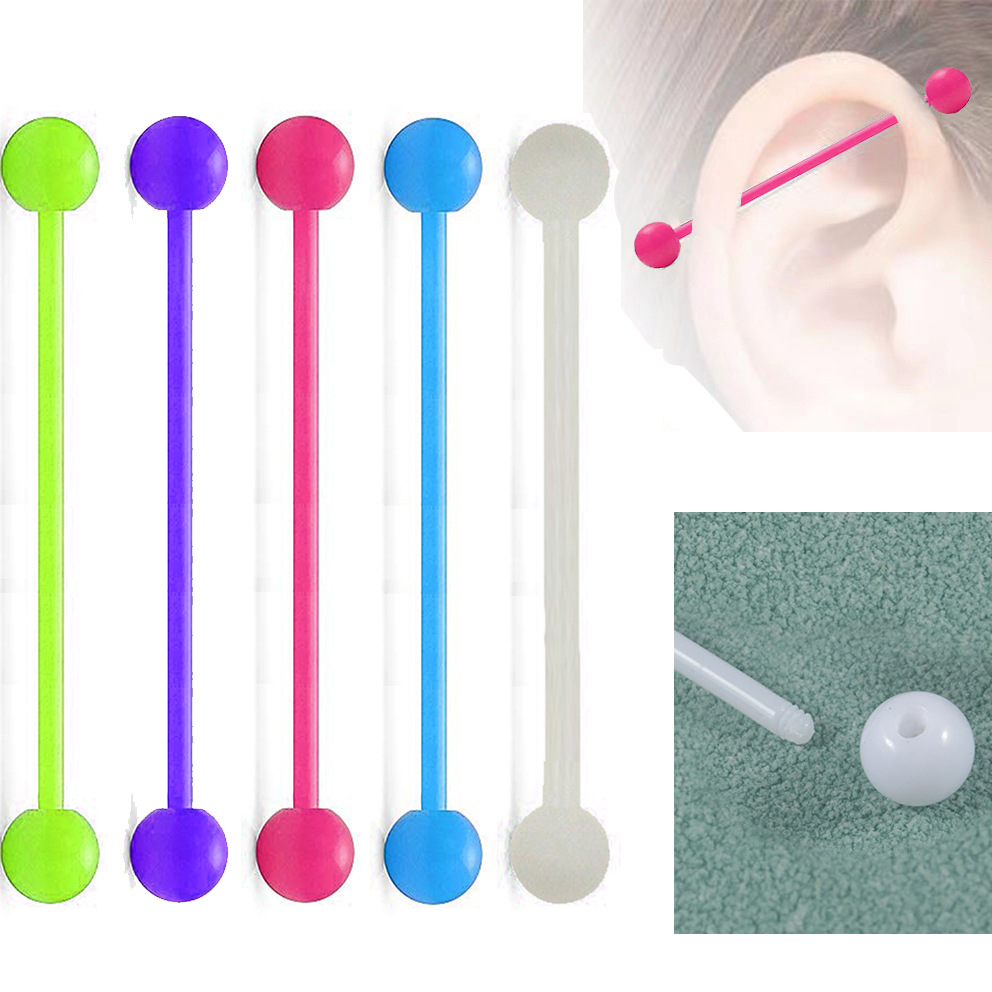 Cross-border e-commerce new candy-colored soft rod ear bridge nail 38 long ear bone nail Europe and the United States perforated jewelry wholesale