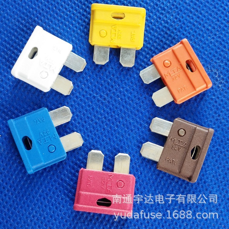 厂销MTA汽车插片保险丝可替代进口，5A-35A 尼龙阻燃材料锌合金片