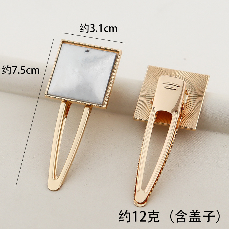 宋锦发夹手工DIY底托KC金哑金 鸭嘴夹子含盖子非成品蓝染刺绣配件|undefined