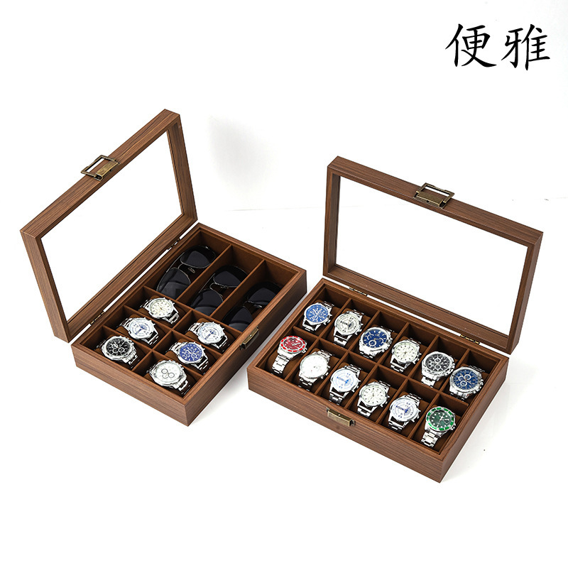 现货手表收纳盒复古翻盖式手表首饰陈列包装盒水晶手串手链饰品盒|undefined