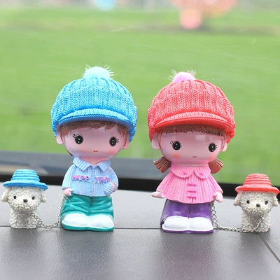 Car Decoration Ornaments, Car ornaments - blue-powder-cap-leading-the-dog