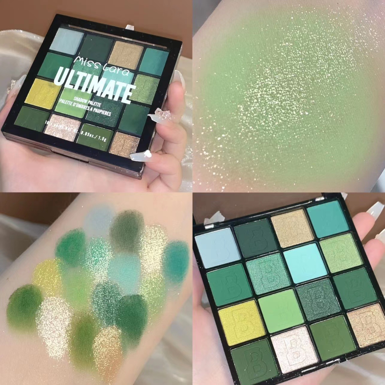 Misslara's 16-color, matte and pearlescent eyeshadow palette, candy-colored Tiktok cross-border makeup undefined