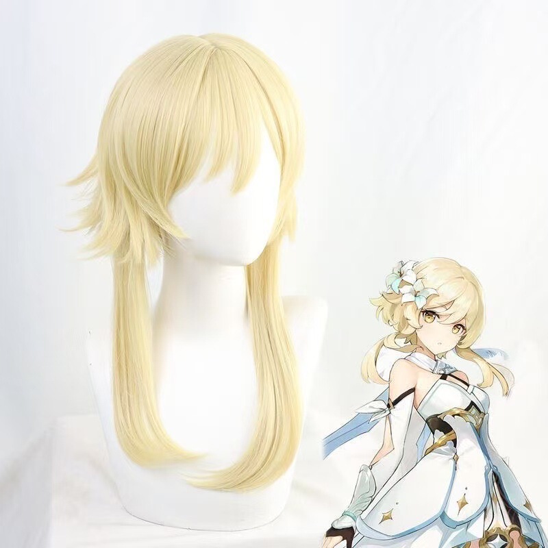 Silk Yue Genshin Impact New Version Faye Cosplay Wig Traveler Faye Girl Cosplay Game Fake Hair Simulation Head