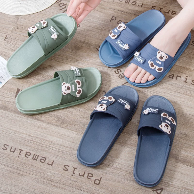 Горячий стиль милый мультяшный медведь летняя домашняя уличная одежда для ванной комнаты общежитие дезодорант Противоскользящий студенческий чистый красные Тапочки