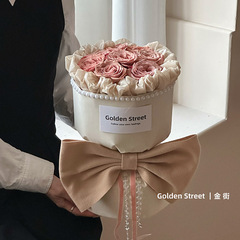 2024情人節新款珍珠圍邊絲絨包花紙防水鮮花包裝紙加厚材料花藝紙