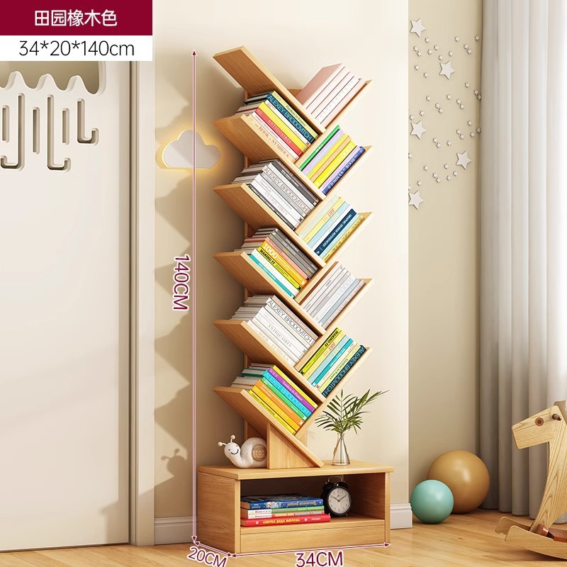 Estante de árbol simple estante de piso dormitorio contra la pared simple pequeño gabinete creativo moderno gabinete estrecho