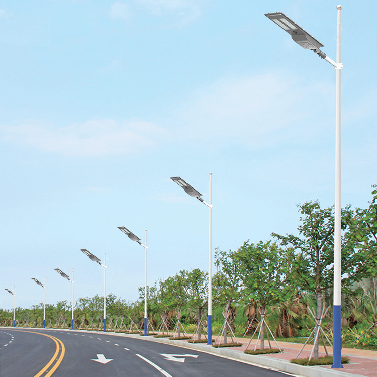 lámpara solar de calle de carretera lámpara de patio batería a prueba de rayos fundición de aluminio alta potencia led inteligente inducción inteligente