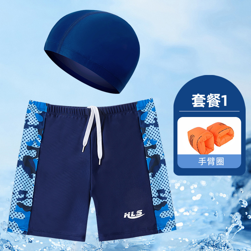 Troncos de natación para niños troncos de natación de secado rápido para niños Playa adolescentes troncos de natación profesionales entrenamiento medio y grandes niños Boxer shorts
