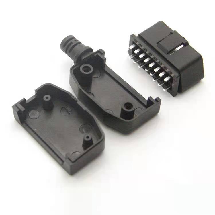 OBD插头 OBD汽车公头接头 OBD2连接器 插头外壳线卡螺丝