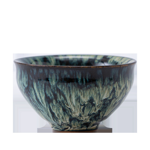 Yao Bian Ceramic Single Cup Jian Zhan Tian Mu Glaze Tea Cup Tea Pot Creative Personal Owner Cup Large Size Tea Drinking Cup Lidless Cup