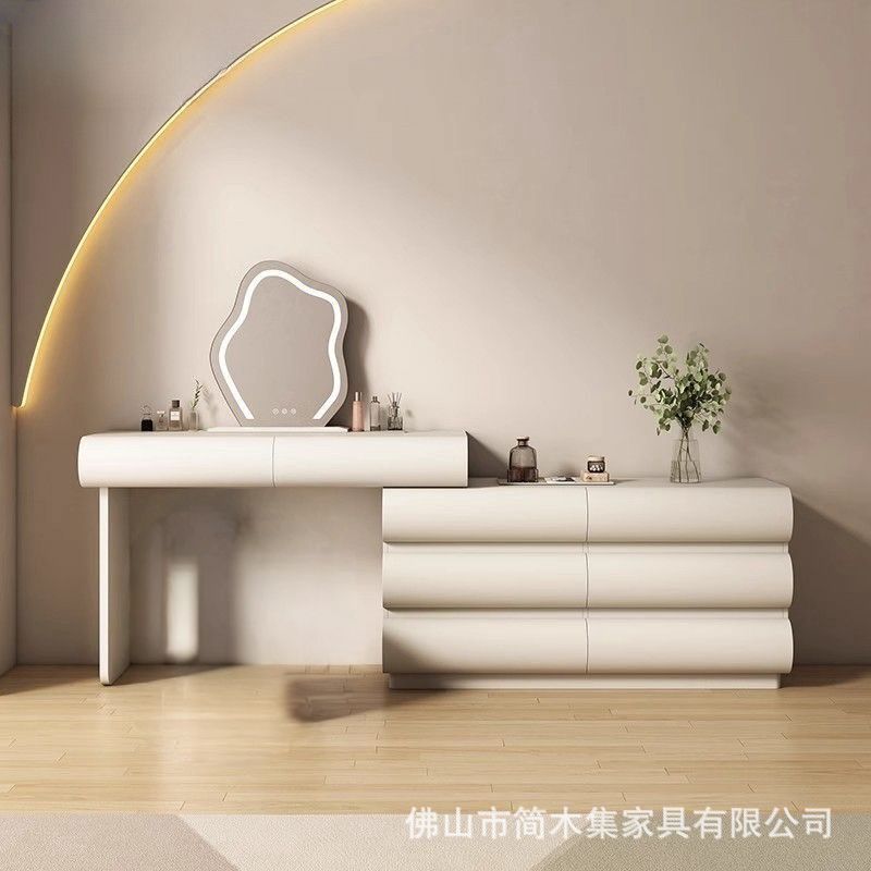 크림화이트 110 6단 서랍장 + 110 테이블 + 거울