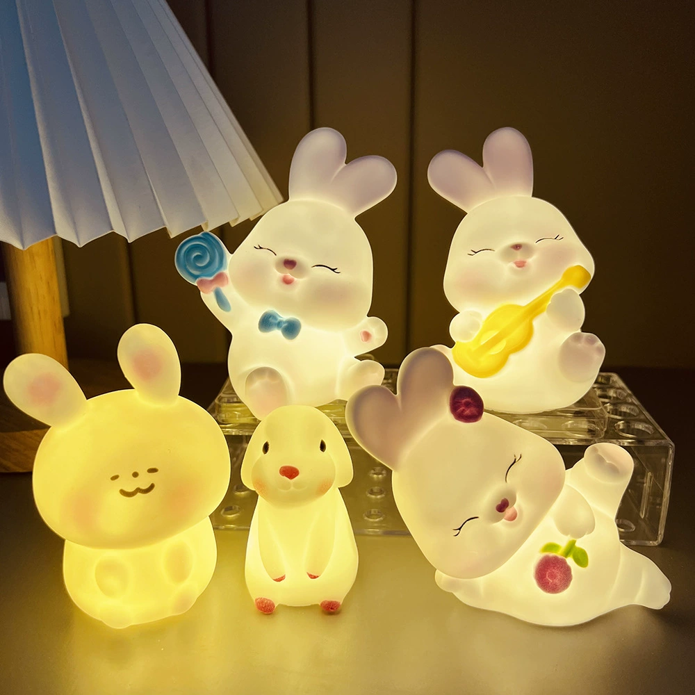 Cartoon rabbit, handheld dinosaur, cute atmospheric night light for bedroom plastic, internet celebrity, wholesale