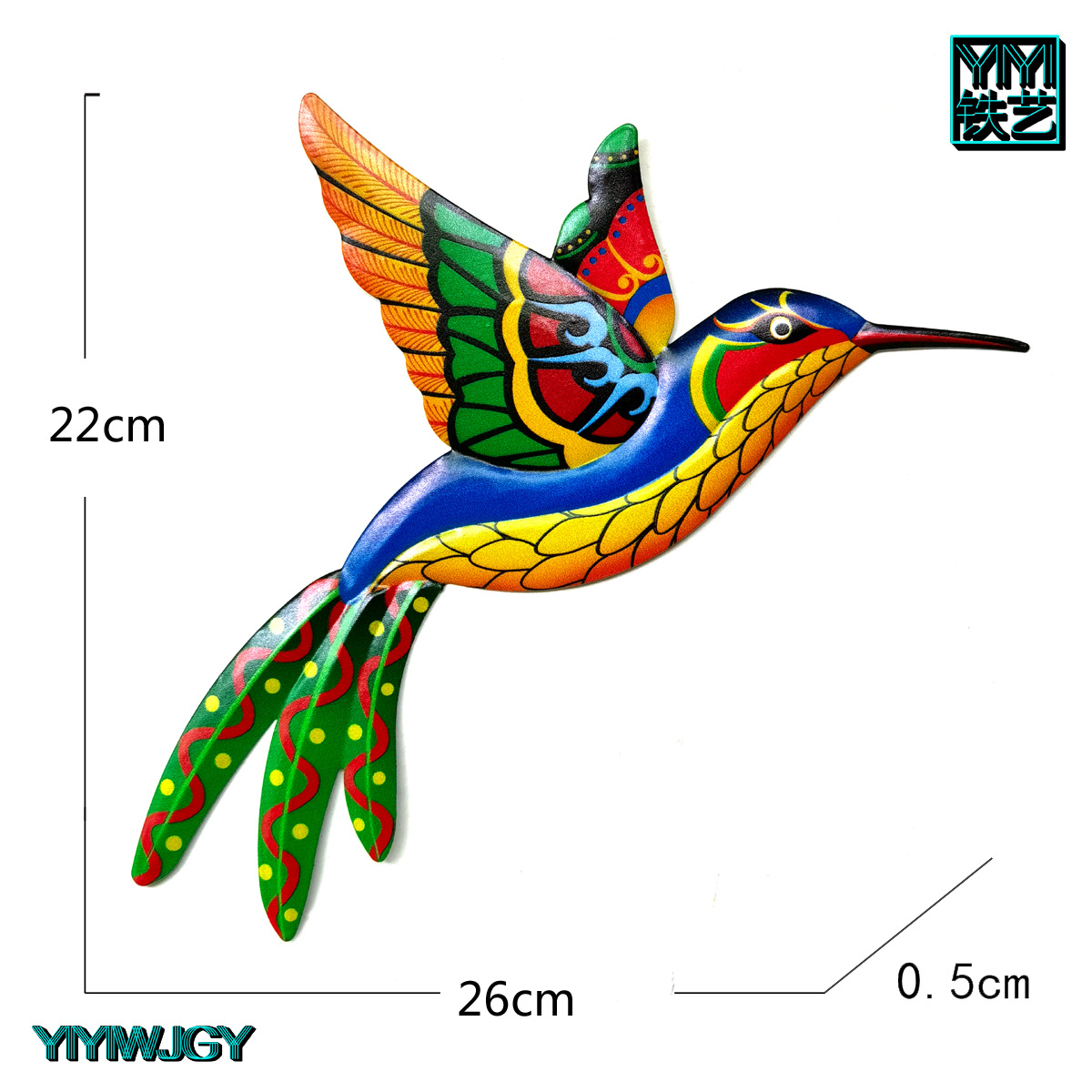 Nuevo Amazon hierro forjado colibrí grande casa colgante de decoración Hardware artesanía Metal