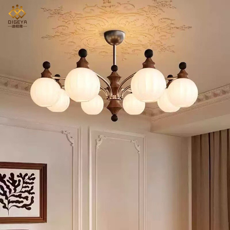 American retro style bedroom chandelier French medieval high sense solid wood designer art lamps. American retro style bedroom chandelier French medieval high sense solid wood designer art lamps.