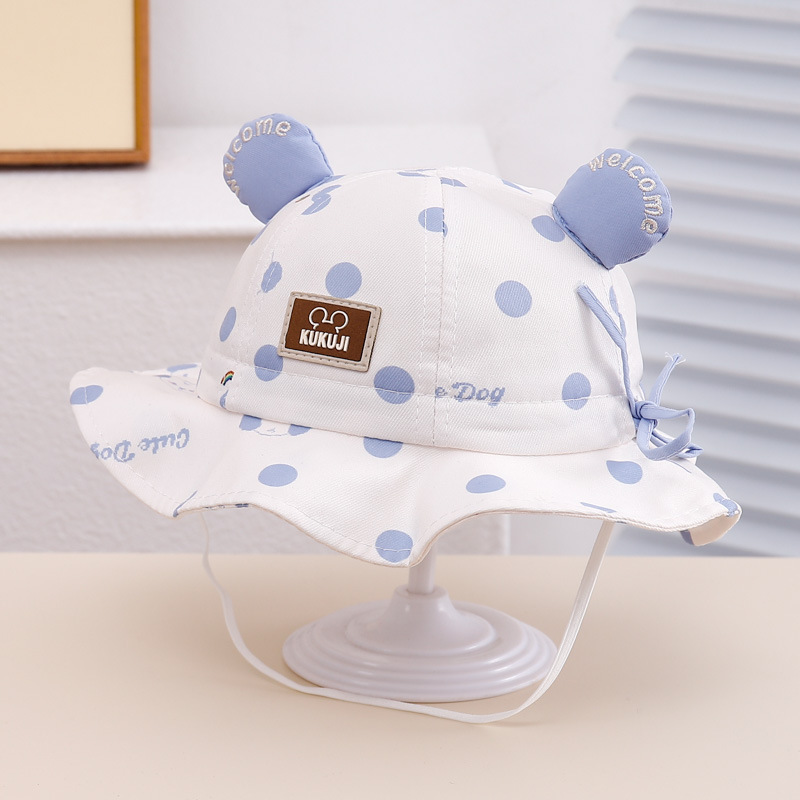 Sombrero de bebé encantador impresión oso lindo primavera y otoño bebés hombres y mujeres sombrero pescador sombrero de primavera para bebés sombrero de bañera sombrero de sombra