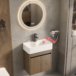 卫生间洗脸盆柜组合太空铝浴室柜一体陶瓷挂墙式洗漱台跨境洗手盆