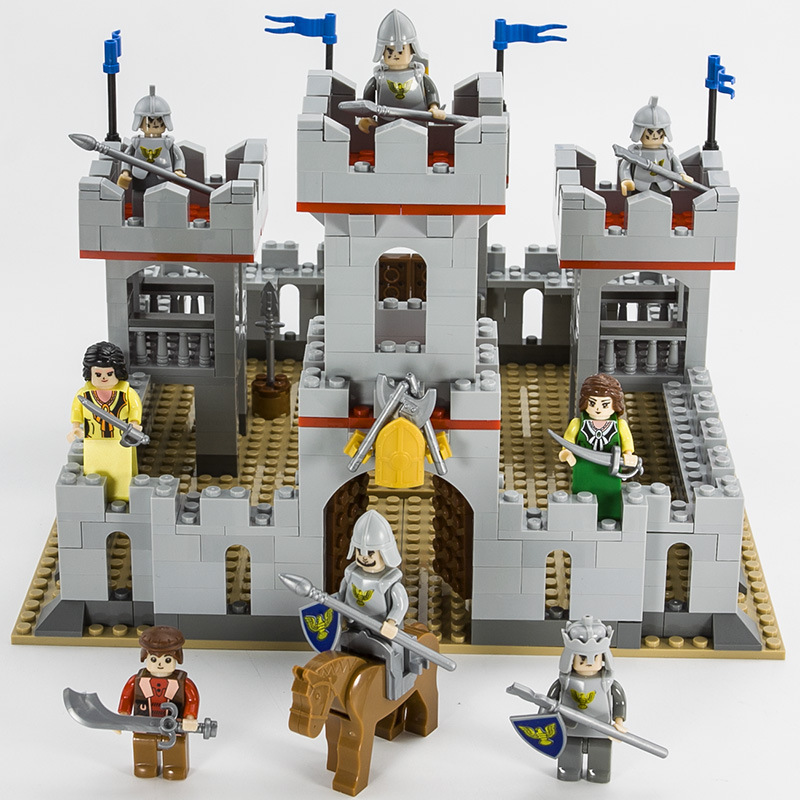 Domestic Building Blocks Ancient Castle Medieval City Gate Guard Three Kingdoms Little Hero Main City Tower Cavalry Minifigure Assembled Building Blocks