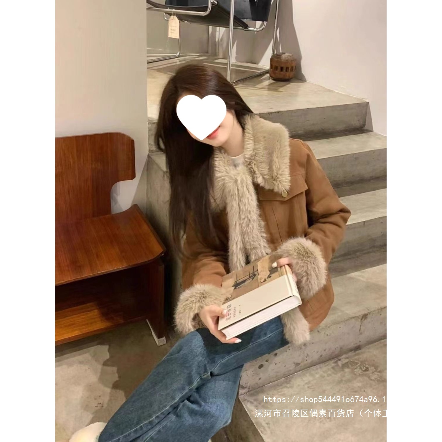 2026冬新款美拉德棕色复古麂绒皮外套女短款减龄小个子年轻款外套