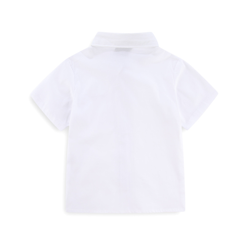 Weißes Hemd für Kinder, kurze Ärmel, Sommerstil, bügelfrei, für Aufführungsaktivitäten, Grundschuluniformen_voghion.com