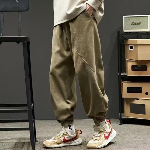 Cross-border long pants, men's overalls, men's fashionable men's autumn and winter Japanese retro leg pants, men's sports casual pants