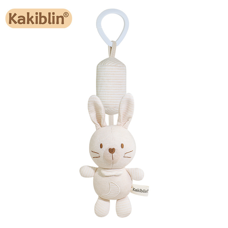 Kakiblin coche de algodón orgánico coche colgante campanas de viento colgante cochecito recién nacido traqueteo cama de bebé colgando calmante juguetes