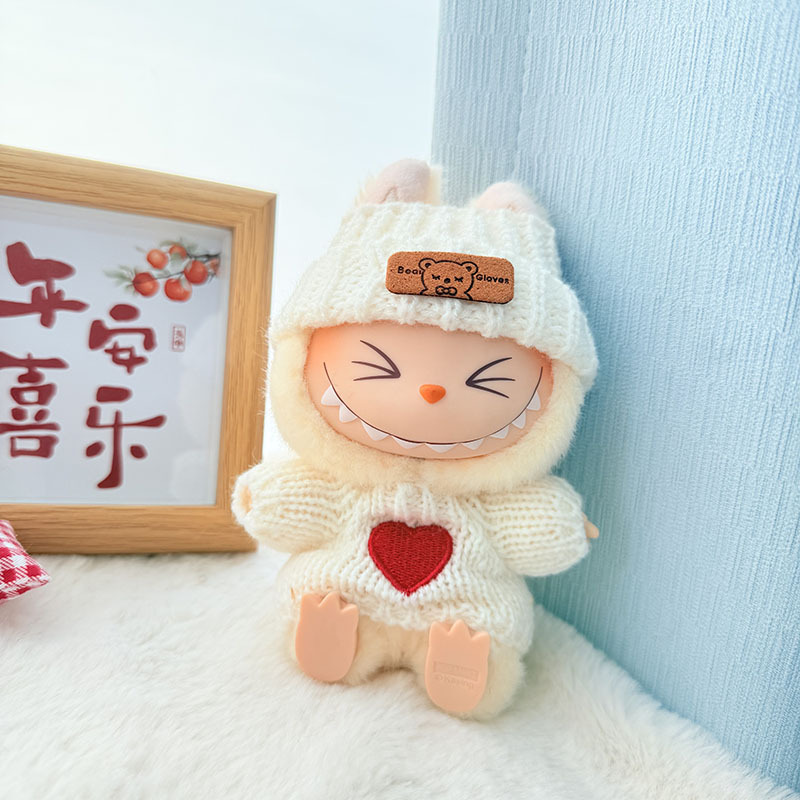 Solo ropa] Llavero de primera y segunda generación Labubu colgante de ropa Rabubu ropa de bebé suéter de punto traje de sombrero