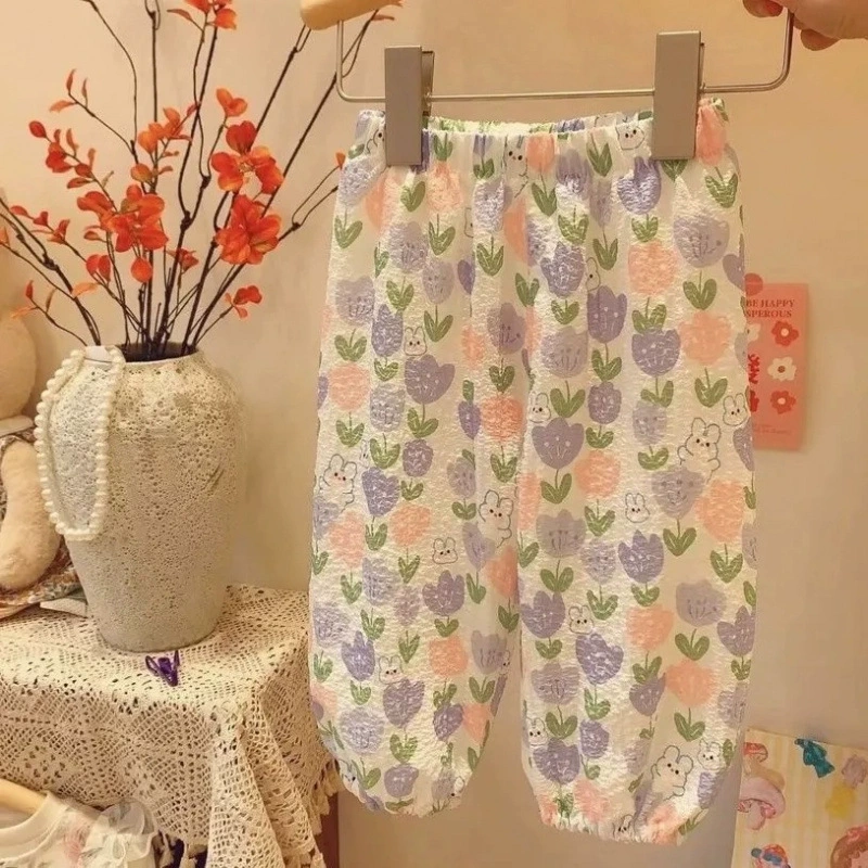 Детские тонкие шаровары летние повседневные новые детские штаны от комаров брюки для девочек брюки кондиционеры детские летние штаны