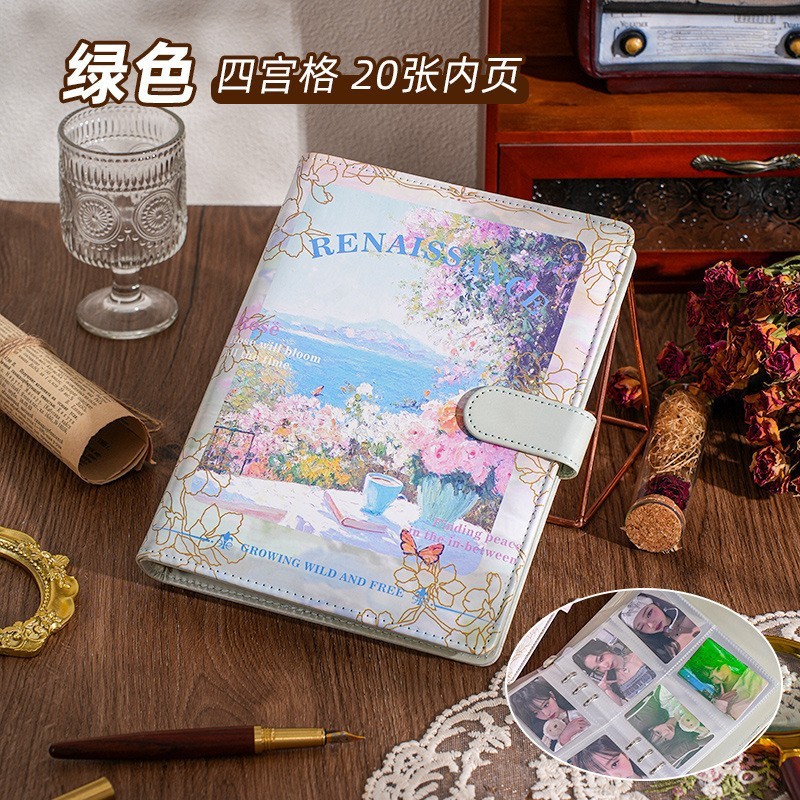 复古油画PU皮质笔记本高颜值活页厚本子日记本可拆卸A5手账本子|undefined
